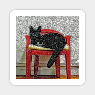 Cat In Chair #1b Magnet