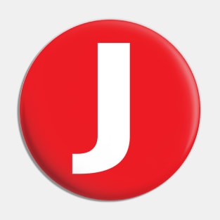 Letter J Big Red Dot Letters & Numbers Pin
