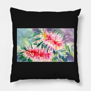 Pink Bottlebrush Rectangle Pillow