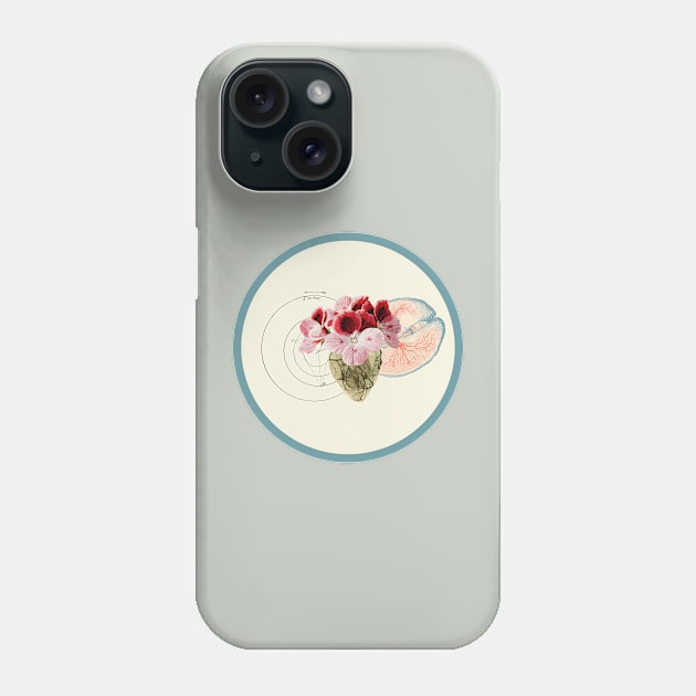 heart brain circles blue Phone Case by TheHeartRevolution