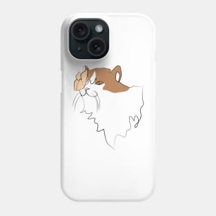 adorable butterfly and cat one line art, Phone Case