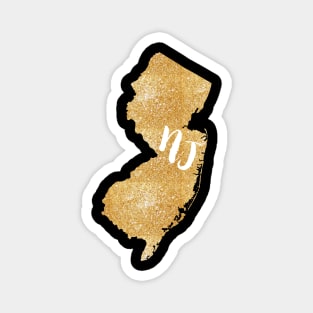 Gold New Jersey Magnet