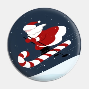 Cute Cartoon Santa Christmas Card Pin