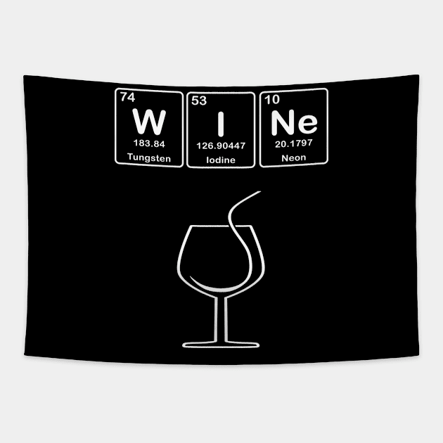 Wine with Elements Symbols Tapestry by JevLavigne