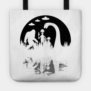 Bigfoot Loch Ness Monster And Aliens Tote