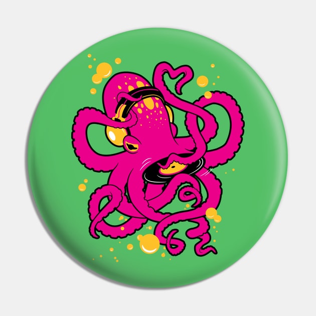 DJ Octopus Pin by merumori