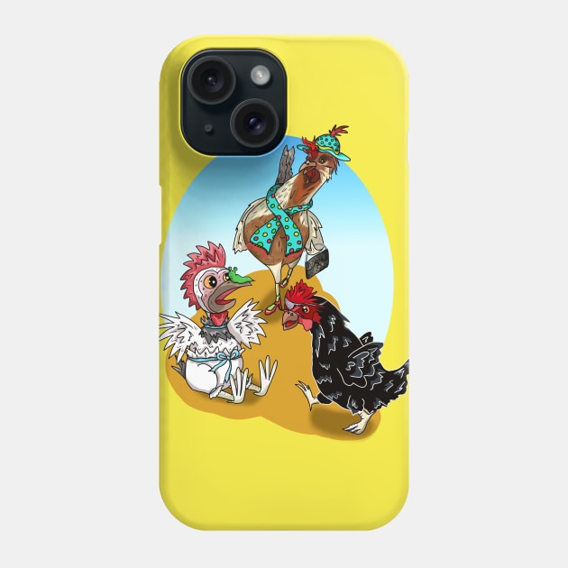 The Cartoon Chickens of Bebbington UK Phone Case by cuisinecat