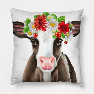 Blossoming Cow Pillow