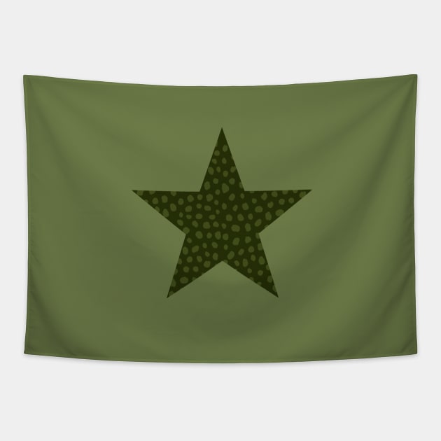 Olive Green Dalmatian Spots Tapestry by OneThreeSix