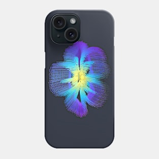 Brilliant Blue Hibiscus Abstract Flower Phone Case