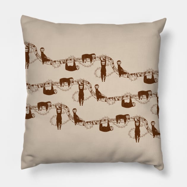 Cute Sloth Pattern Pillow by mailboxdisco