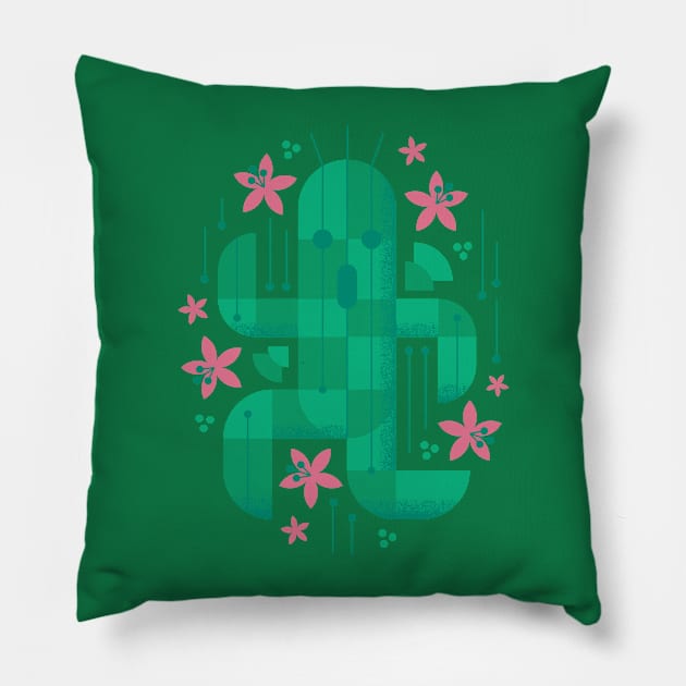 Cactus Blossoms Pillow by TravisPixels