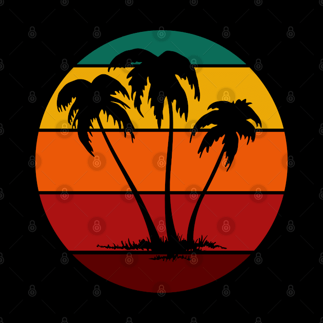 Sunset Palm Tree Retro Vintage Design by Up 4 Tee