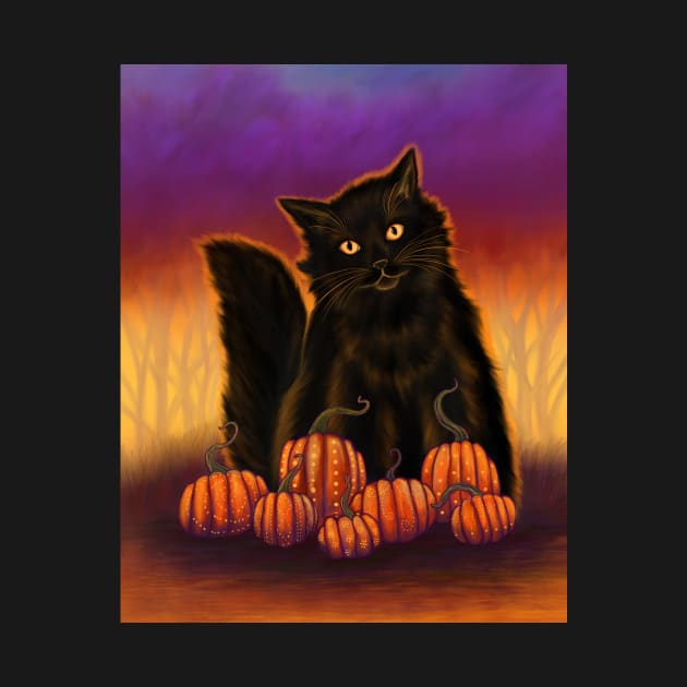 Cat Spirit of Halloween by dragonstarart