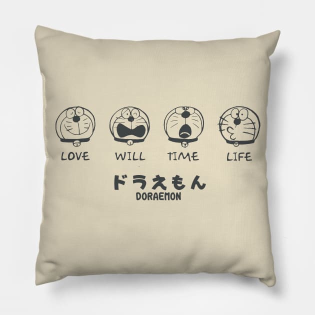 Love, Will, TIme, Life - Classic Manga 1969 Pillow by SALENTOmadness