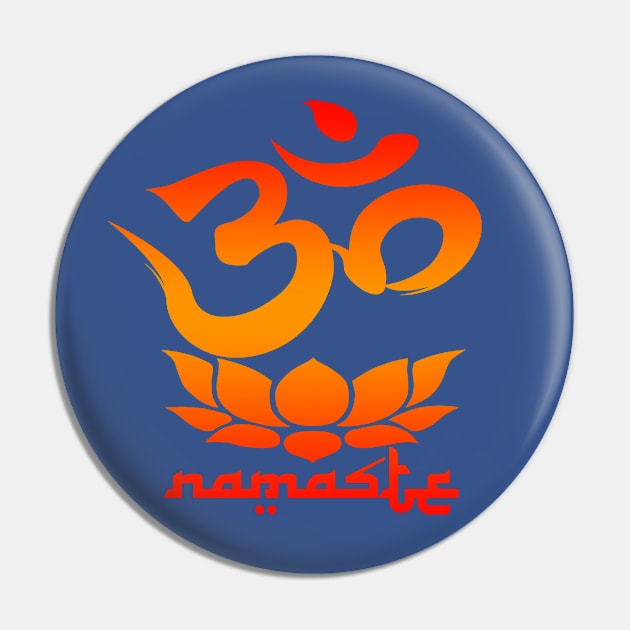 namaste red Pin by robotface