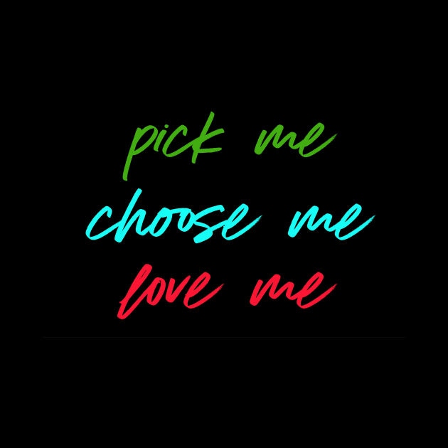 Pick me Choose me Love me black by Mandala & Me