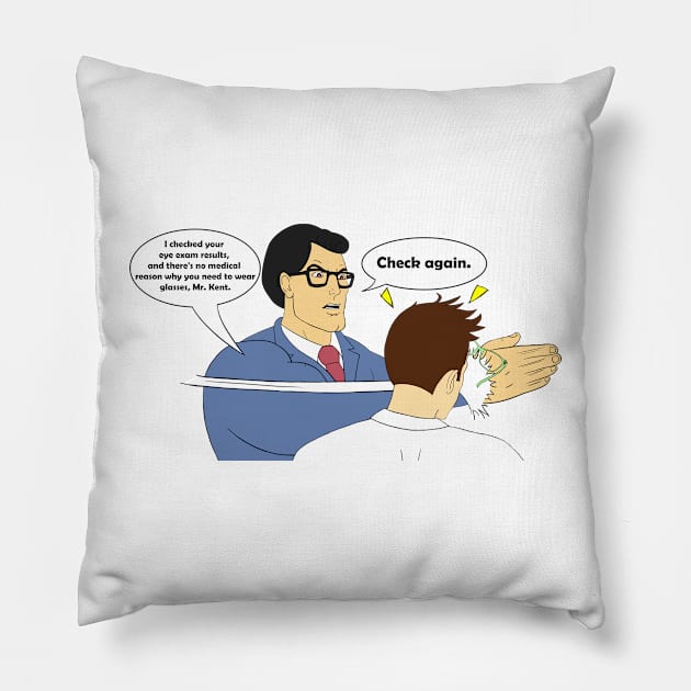 Check Again! Pillow by TJ Wellington