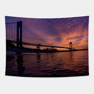 Verrazzano Bridge at sunrise Tapestry