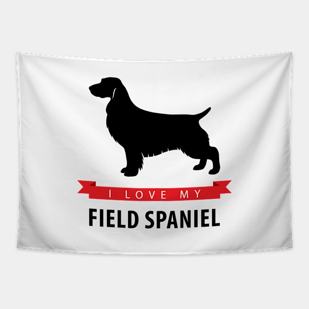 I Love My Field Spaniel Tapestry by millersye