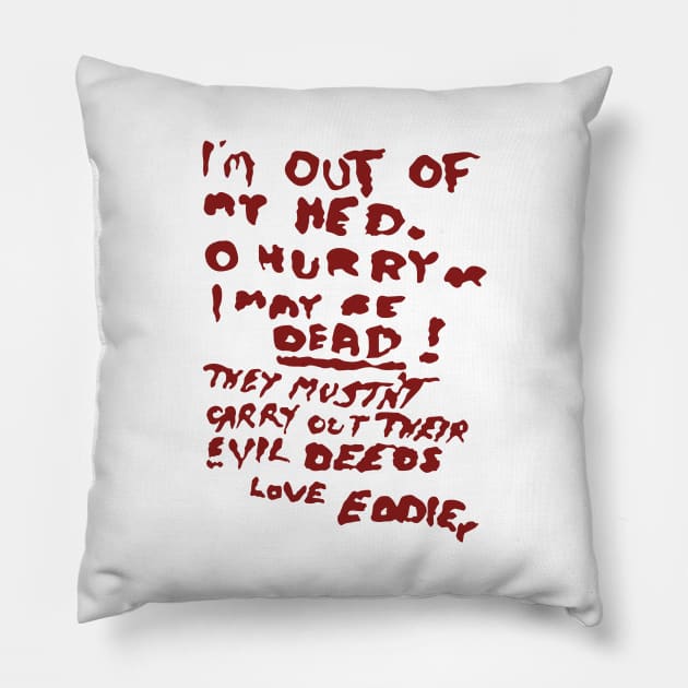 Eddie's note Pillow by FutureSpaceDesigns