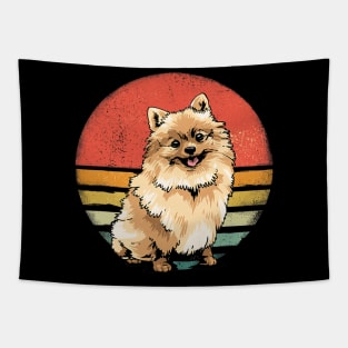 Pomeranian Dog Lover Retro Vintage 70S Tapestry