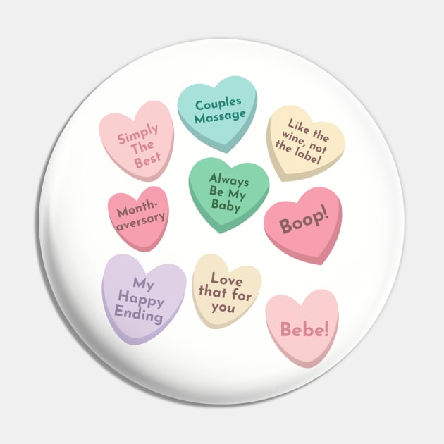 Creek Candy Conversation Hearts Valentines Pin by WearablePSA