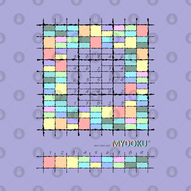 Mydoku_004_H001_003_F: Sudoku, Sudoku coloring, logic, logic puzzle, holiday puzzle, fun, away from screen by Mydoku