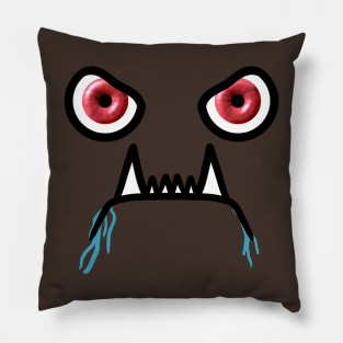 Angry Monster Face Pillow