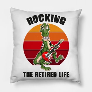 Rocking The Retired Life Funny Dino T Rex Dinosaur Pillow