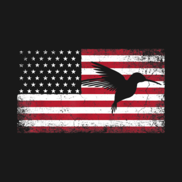 Discover American Flag Hummingbird Bird Lover 4th of July Birding USA - 4th Of July - T-Shirt