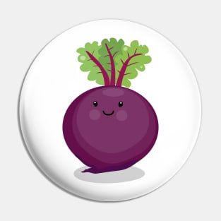 Funny beet root cartoon illustration Pin