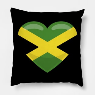 Jamaica Flag Heart Pillow