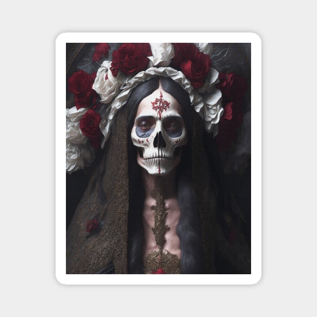 Painting of Santa Muerte Magnet by metamorfatic