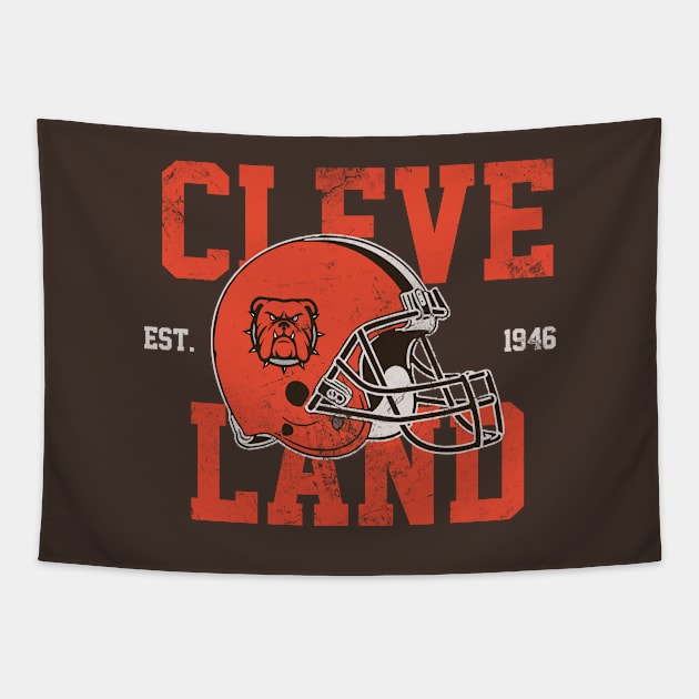 Cleveland Football Tapestry by RFTR Design