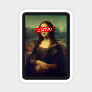 Glitch Art - Mona Lisa Basic Data Protection Regulation Magnet