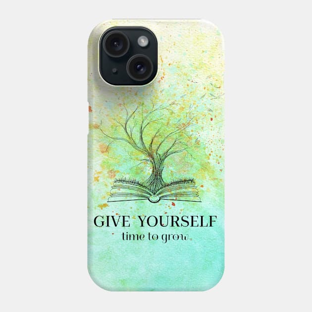 Give yourself time to grow - Watercolor Surrealistic Tree Phone Case by Wolshebnaja