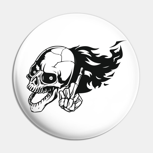 Black Skull Pin by Whatastory