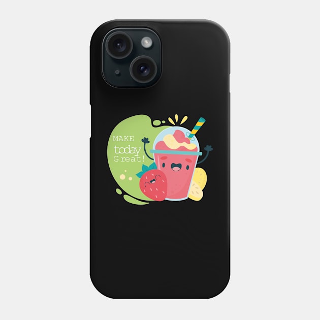 make today great cute summer fruits with motivational Phone Case by ACH PAINT