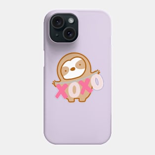 Cute Valentine’s Day XOXO Hugs and Kisses Sloth Phone Case