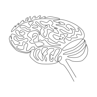 One line brain art T-Shirt