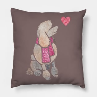 Watercolour Poodle Pillow