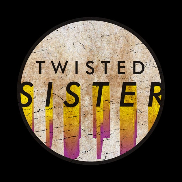 Twisted Sister - VINTAGE YELLOW CIRCLE by GLOBALARTWORD