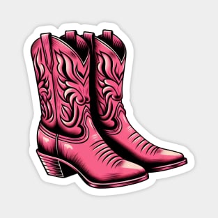 Pink cowboy boots Magnet