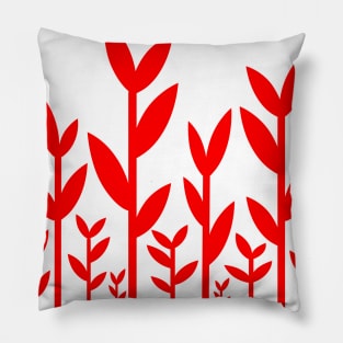 Red leafy tree plant shoots pattern design Pillow