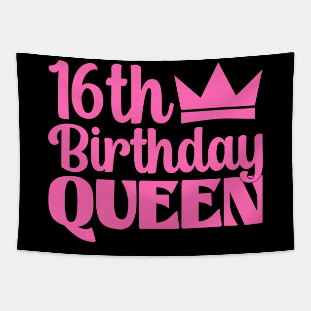 16th birthday queen Tapestry by colorsplash