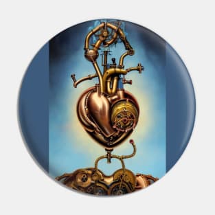 Steampunk mechanical heart Pin