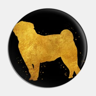 Pug dog golden art Pin