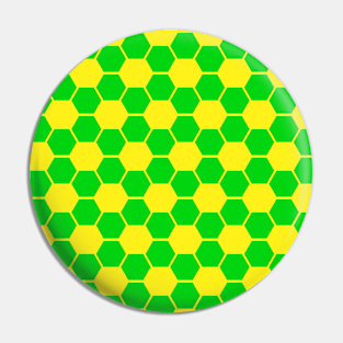 Football / Soccer Ball Texture - Yellow & Green Pin