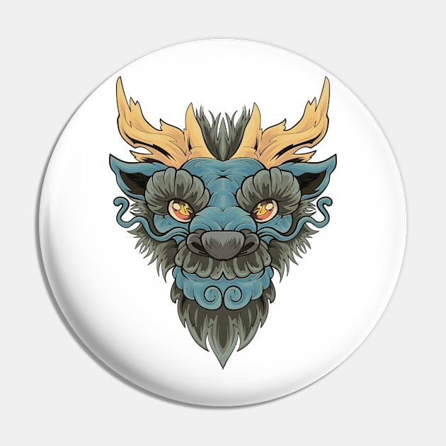 Blue Chinese Dragon Pin by edwardecho